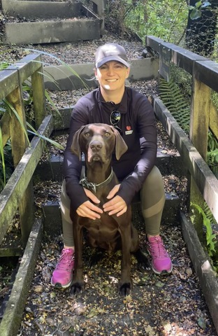 Dr Janine Cumming and her dog